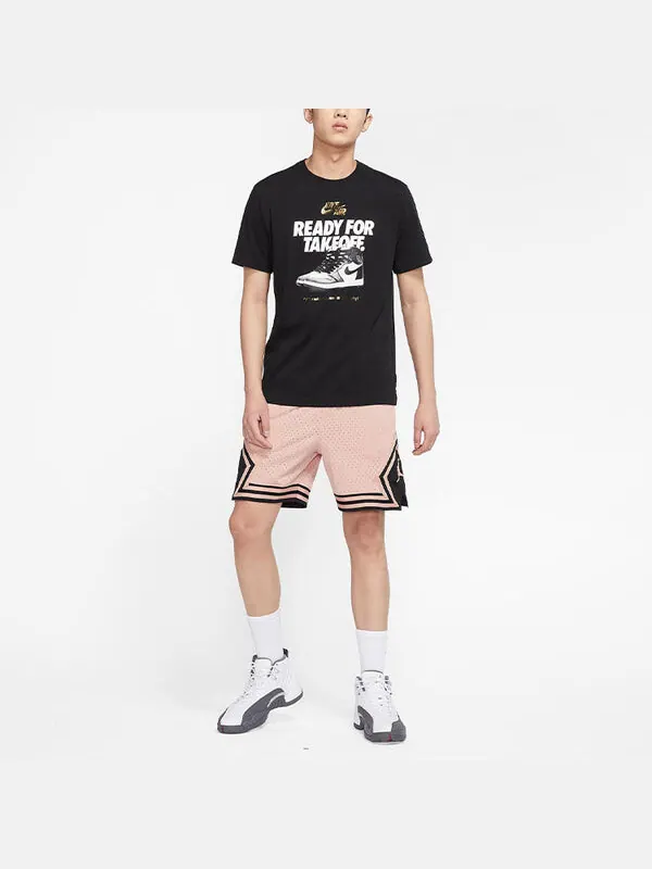 Футболка Men's Air Jordan Alphabet Shoes Printing Round Neck Casual Short Sleeve Black T-Shirt — изображение 3 из 4, мульти