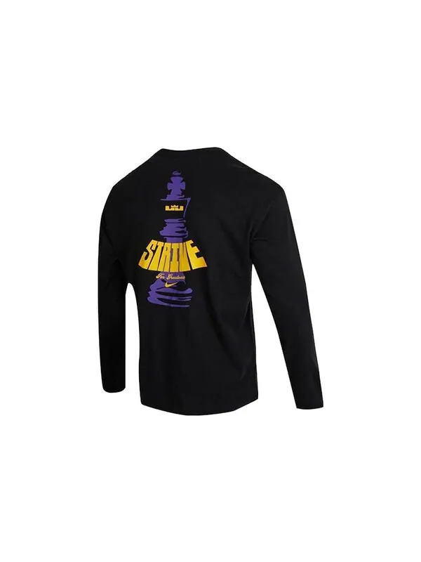 Футболка Nike LeBron Long Sleeve Max 90 Basketball T-Shirt 'Black' — изображение 2 из 2, черный/мульти