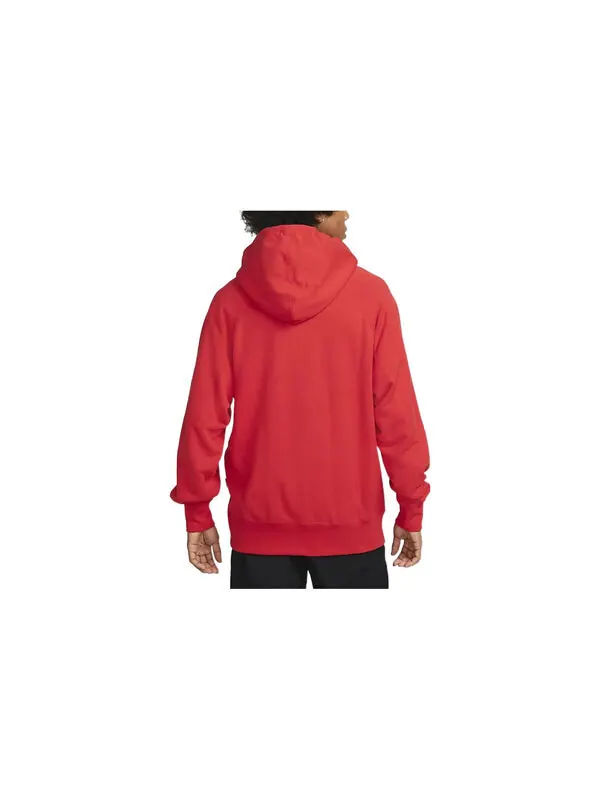 Толстовка Nike NSW Air Fleece Pillover Hoodie 'Red' — изображение 2 из 3, красный