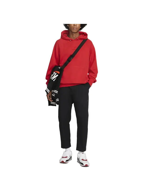 Толстовка Nike NSW Air Fleece Pillover Hoodie 'Red' — изображение 3 из 3, красный
