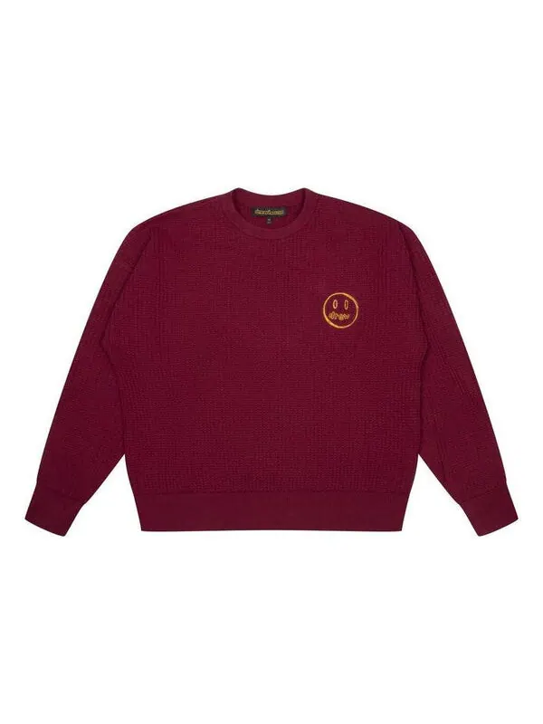 Свитер sketch mascot waffle sweater 'burgundy' Drew House — изображение 1 из 2, бордовый