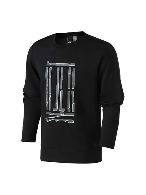 Толстовка adidas Wj Cs Gfx Sports Printing Pattern Round Neck Pullover Black — изображение 1 из 4, черный