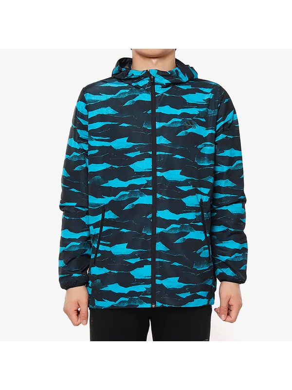Куртка adidas Camouflage Windproof Sports Jacket Blue — изображение 3 из 4, синий