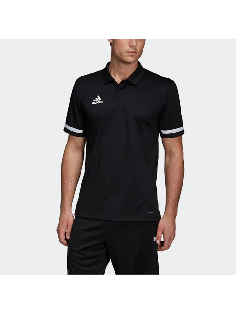 Футболка adidas T19 Polo M Athleisure Casual Sports Badminton Short Sleeve Polo Shirt Black — изображение 3 из 5, черный
