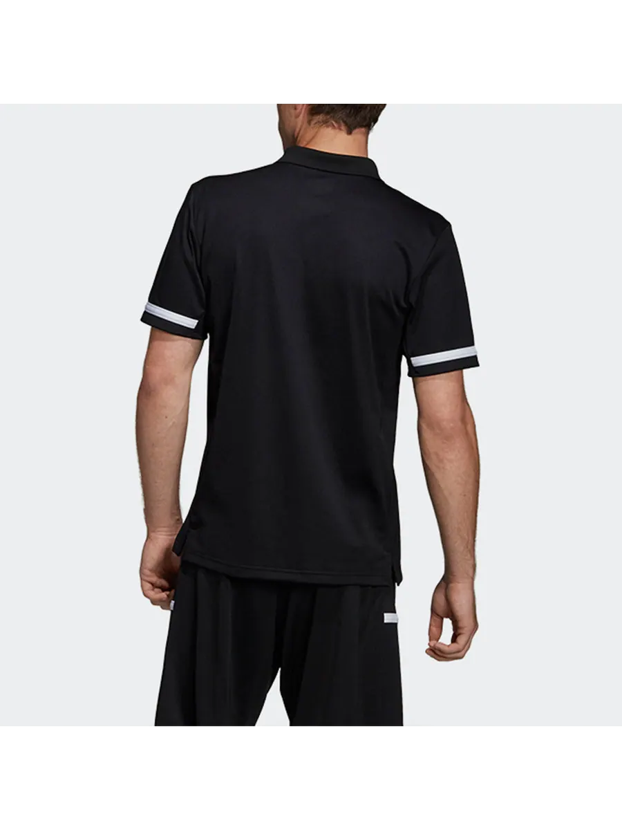 Футболка adidas T19 Polo M Athleisure Casual Sports Badminton Short Sleeve Polo Shirt Black — изображение 4 из 5, черный