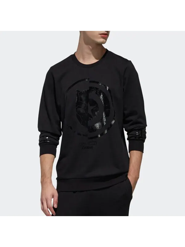Толстовка adidas neo U AVNGRS SWT Casual Sports Round Neck Pullover Black — изображение 3 из 4, черный