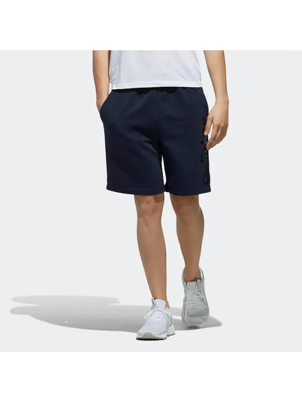 Шорты m ce shorts logo printing sports running knit navy blue Adidas — изображение 2 из 4, темно-синий