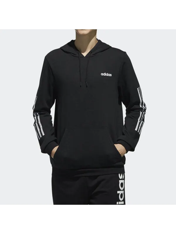 Толстовка adidas neo M Ce 3s Hoody logo Printing hooded Knit Sports Black — изображение 4 из 4, черный