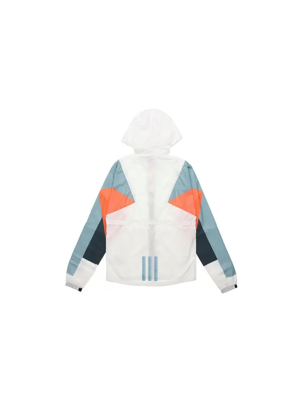 Куртка adidas neo hooded Zipper Windproof Jacket White / Blue — изображение 2 из 4, белый/синий