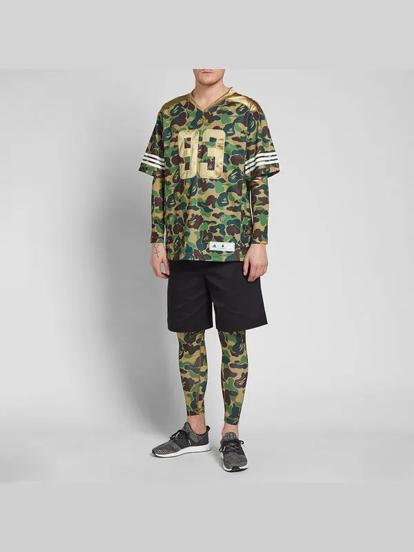 Спортивная футболка x a bathing ape sb jersey 'green' Adidas — изображение 3 из 4, камуфляж