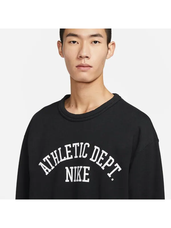 Толстовка Nike Sportswear Trend Fleece Crew Top 'Black' — изображение 2 из 4, черный/мульти