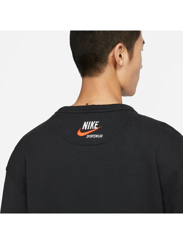 Толстовка Nike Sportswear Trend Fleece Crew Top 'Black' — изображение 3 из 4, черный/мульти