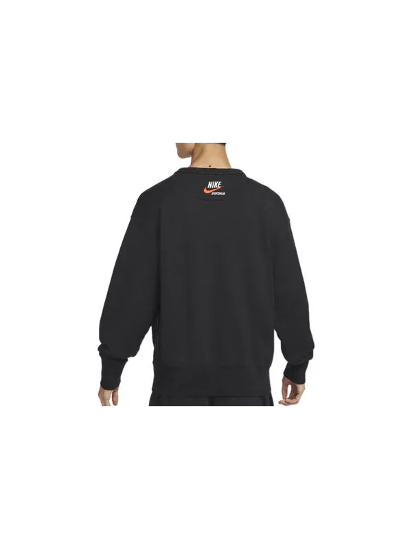 Толстовка Nike Sportswear Trend Fleece Crew Top 'Black' — изображение 4 из 4, черный/мульти