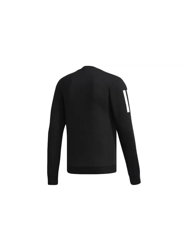 Толстовка adidas neo Athleisure Casual Sports Knit Round Neck Pullover Black — изображение 2 из 4, черный