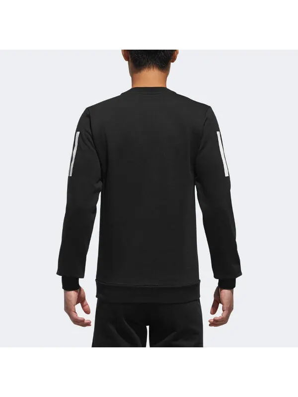 Толстовка adidas neo Athleisure Casual Sports Knit Round Neck Pullover Black — изображение 4 из 4, черный