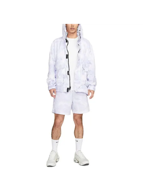 Куртка Nike Sportswear Tech Pack Woven Hooded Jacket 'Indigo Haze White' — изображение 3 из 3, индиго/мульти