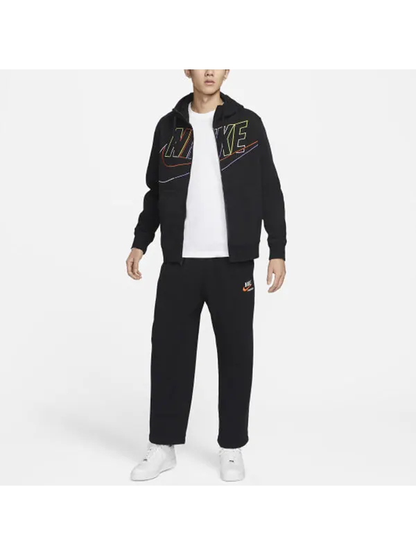 Куртка Nike Men's Club Brushed Brush Zip-Up Hooded Jacket 'Black' — изображение 3 из 3, черный/мульти