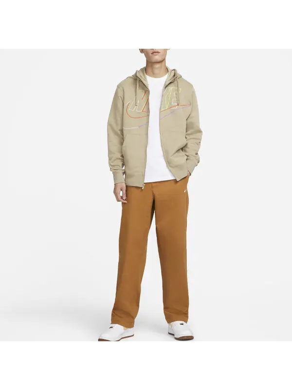 Толстовка Nike Big Logo Sportswear Club Fleece Full-Zip Hoodie 'Khaki' — изображение 3 из 3, хаки/мульти