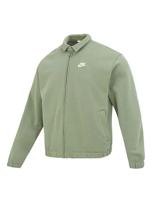 Куртка Nike Club Fleece Harrington Jacket 'Green' — изображение 1 из 4, зеленый