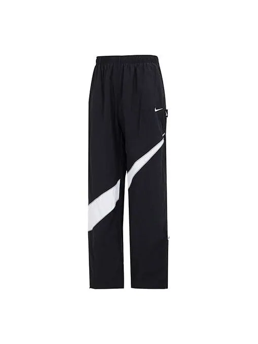 Спортивные брюки с большой галочкой, тканые брюки Nike — изображение 1 из 4, черный/белый