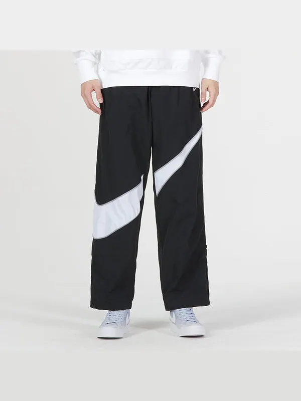 Спортивные брюки с большой галочкой, тканые брюки Nike — изображение 3 из 4, черный/белый
