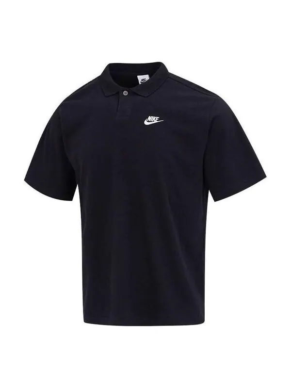 Футболка Nike Club Lapel T-Shirt 'Black' — изображение 1 из 3, черный
