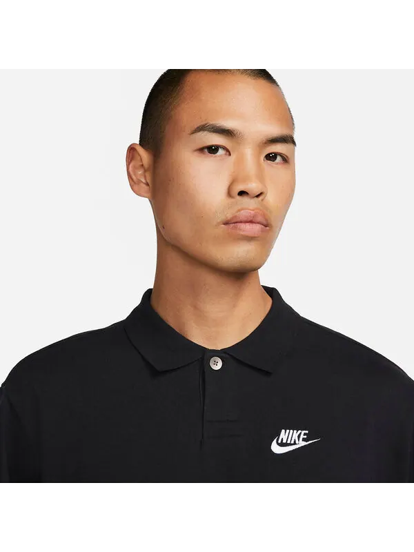 Футболка Nike Club Lapel T-Shirt 'Black' — изображение 2 из 3, черный