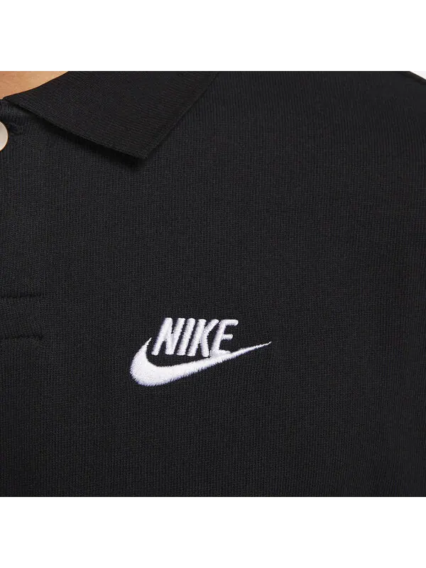 Футболка Nike Club Lapel T-Shirt 'Black' — изображение 3 из 3, черный