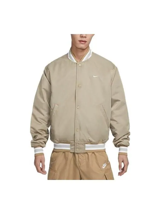 Куртка Nike Sportswear Authentics Dugout Jacket 'Khaki White' — изображение 1 из 2, хаки/белый