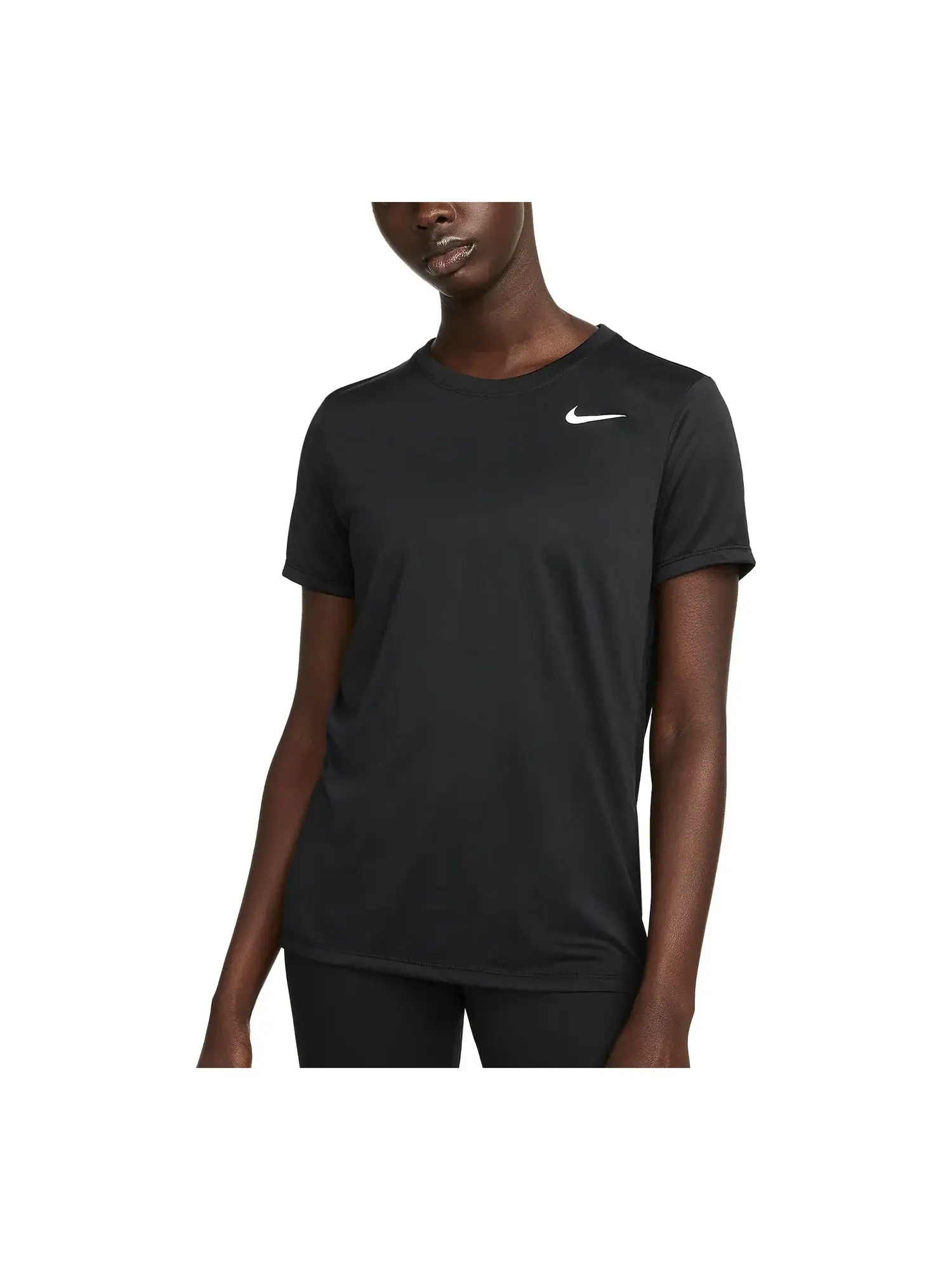 Футболка (WMNS) Nike Dri-FIT T-Shirt 'Black' — изображение 1 из 2, черный