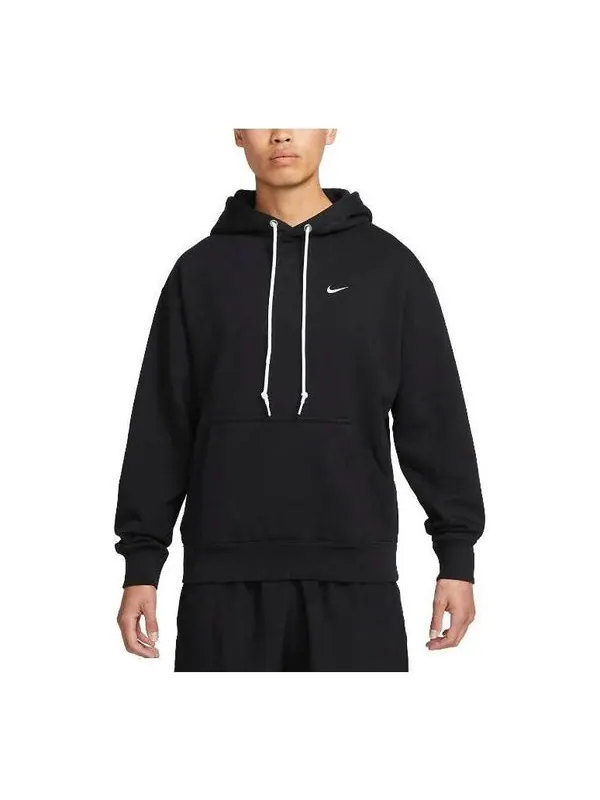 Толстовка solo swoosh french terry pullover hoodie 'black' Nike — изображение 1 из 3, черный