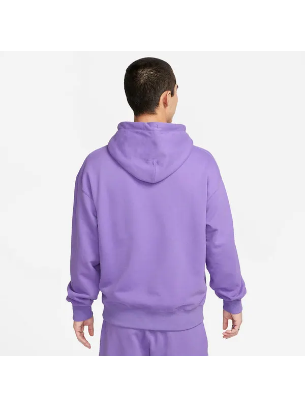 Толстовка solo swoosh french terry pullover hoodie 'purple' Nike — изображение 2 из 3, фиолетовый/белый
