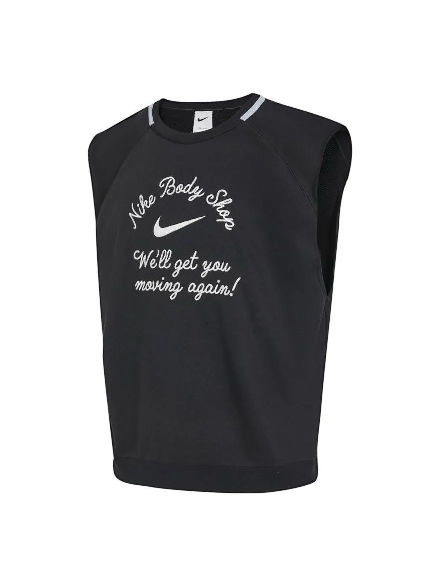 Фитнес-топ без рукавов Nike Dri-FIT из флиса — изображение 1 из 4, черный/мульти
