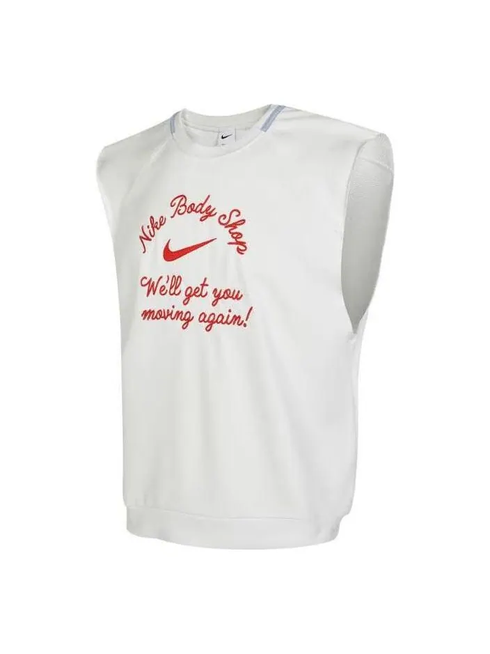 Спортивный топ Nike Dri-FIT Sleeveless Fleece Workout Top 'White' DX0883-121 — изображение 1 из 2, белый