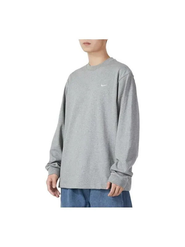 Рубашка solo swoosh crew толстовка Nike — изображение 1 из 4, светлый серый/белый