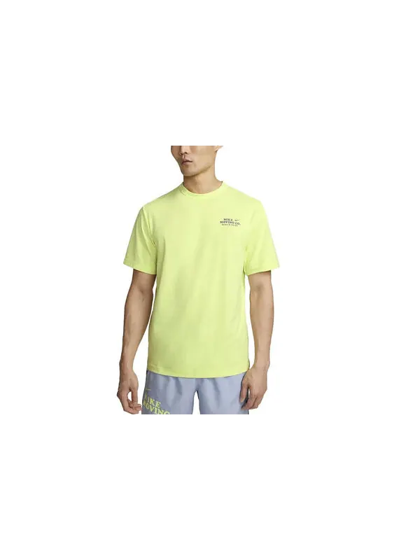 Футболка dri-fit uv hyverse short-sleeve fitness top 'light lemon twist' Nike — изображение 2 из 3, лимонно-желтый