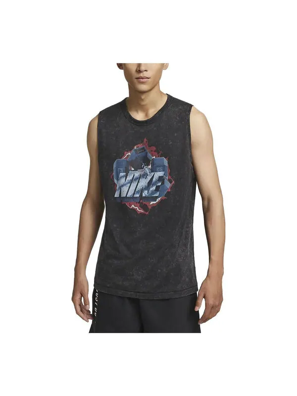 Майка Nike Dri-FIT Training Gym Tank Top 'Black' — изображение 1 из 3, черный/мульти