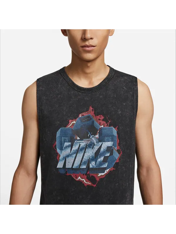 Майка Nike Dri-FIT Training Gym Tank Top 'Black' — изображение 2 из 3, черный/мульти