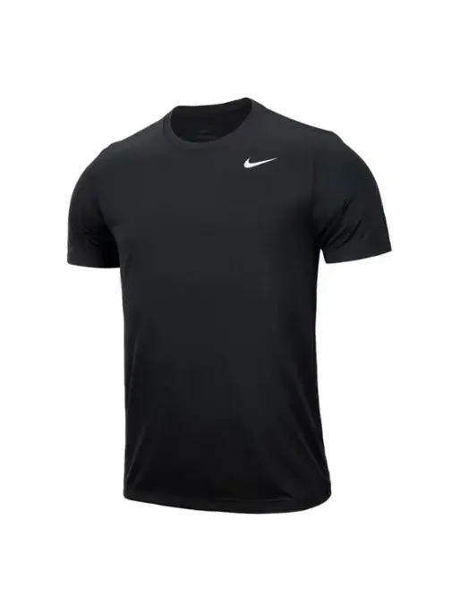 Футболка dri-fit fitness t-shirt asia sizing 'black' Nike — изображение 1 из 4, черный/белый