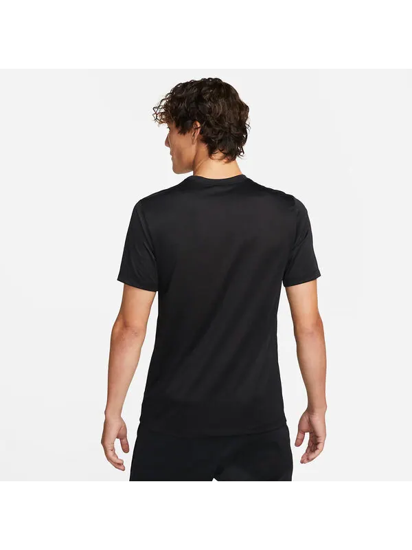 Футболка dri-fit fitness t-shirt asia sizing 'black' Nike — изображение 3 из 4, черный/белый