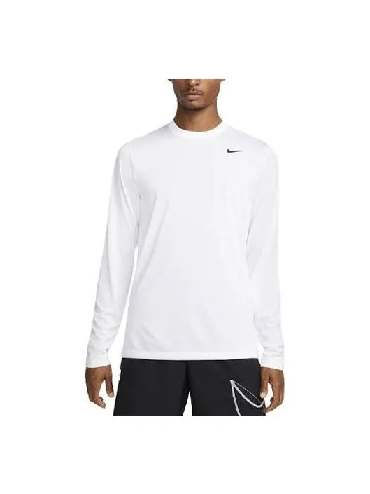 Футболка Nike Dri-FIT Legend Long-Sleeve Fitness T-Shirt 'White' — изображение 1 из 3, белый