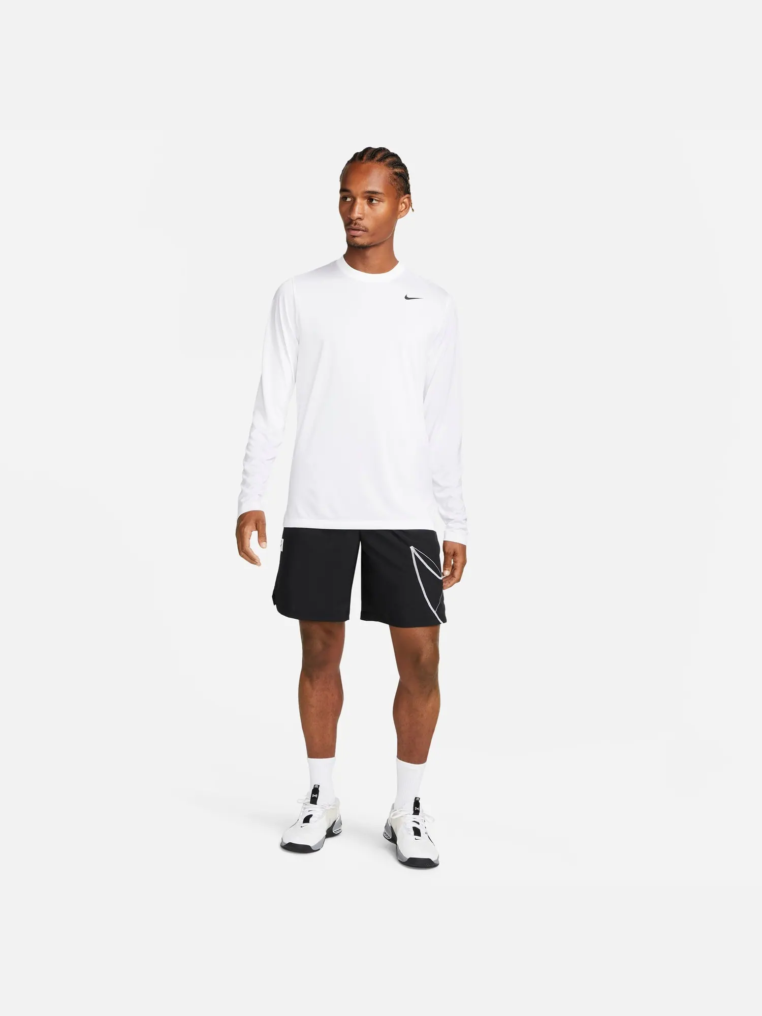 Футболка Nike Dri-FIT Legend Long-Sleeve Fitness T-Shirt 'White' — изображение 3 из 3, белый