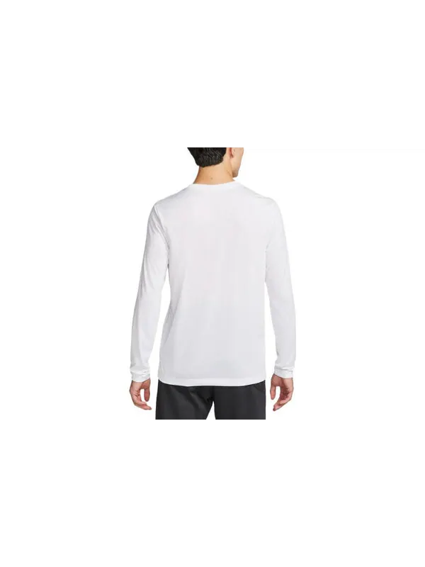 Футболка с длинными рукавами и логотипом Dri Fit Nike — изображение 2 из 3, белый/черный