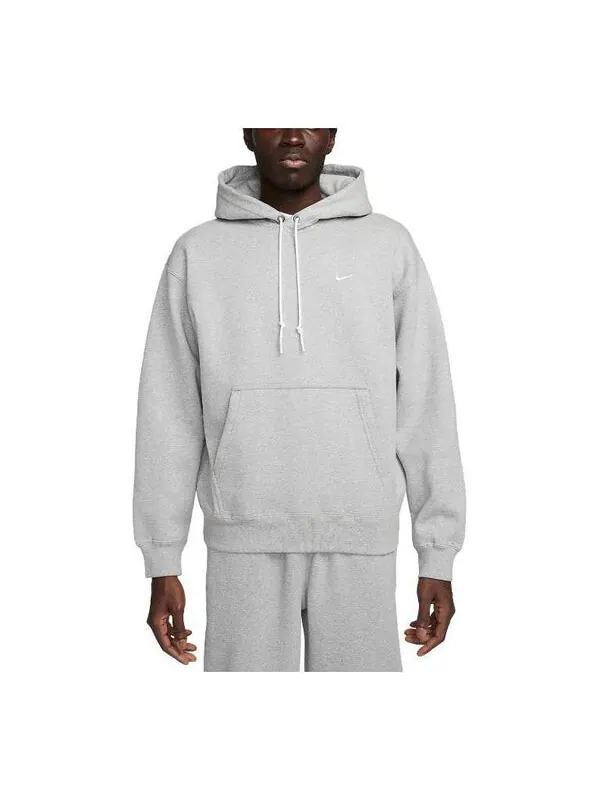 Толстовка Nike Solo Swoosh Fleece Pullover Hoodie 'Grey' — изображение 1 из 3, серый