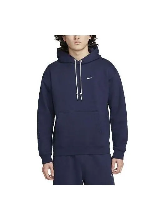 Толстовка Nike Solo Swoosh Fleece Pullover Hoodie 'Navy' — изображение 1 из 1, темно-синий