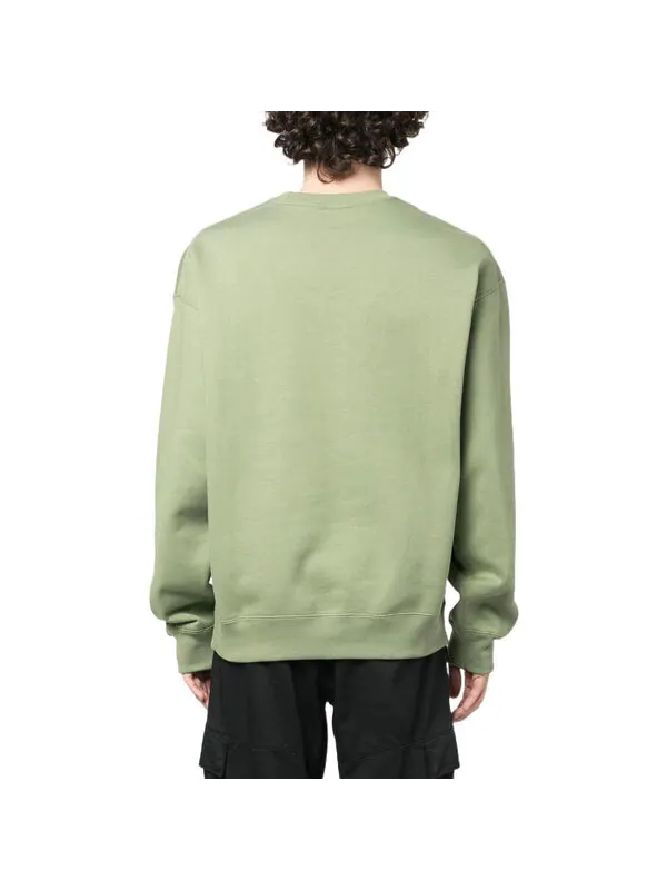 Толстовка solo swoosh fleece crewneck hoodie 'oil green' Nike — изображение 3 из 4, зеленый