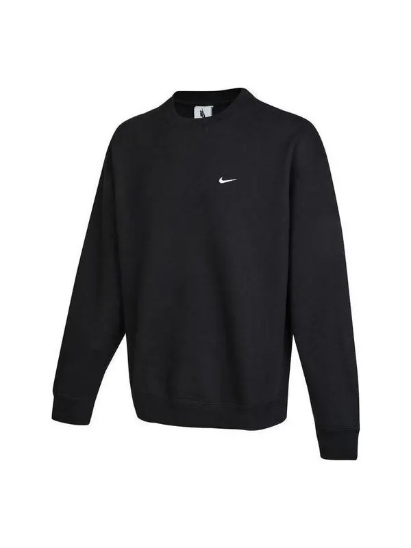 Толстовка Nike Solo Swoosh Crewneck Sweatshirt 'Black' — изображение 1 из 3, черный