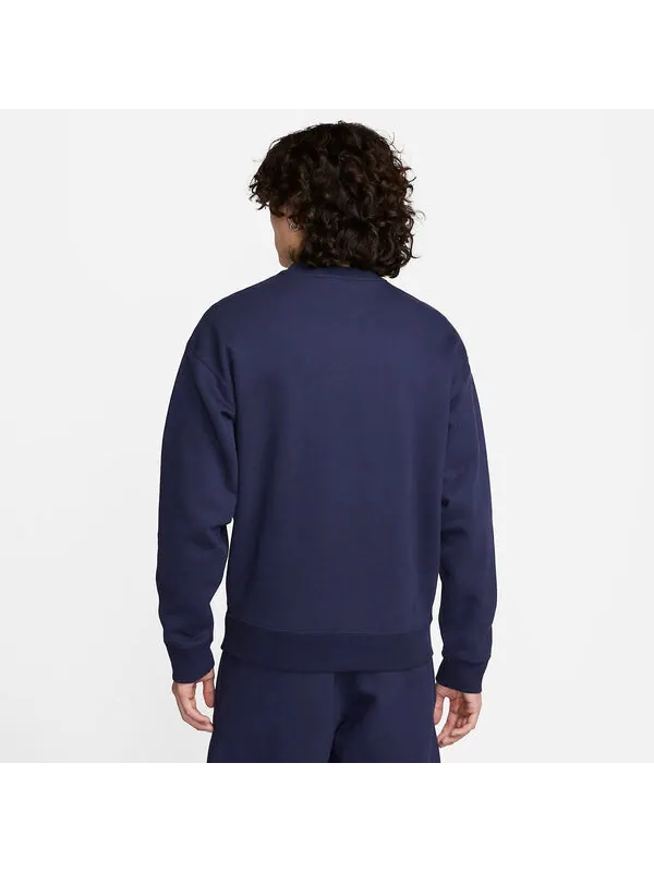 Толстовка Nike Solo Swoosh Fleece Crew 'Midnight Navy' — изображение 3 из 3, синий