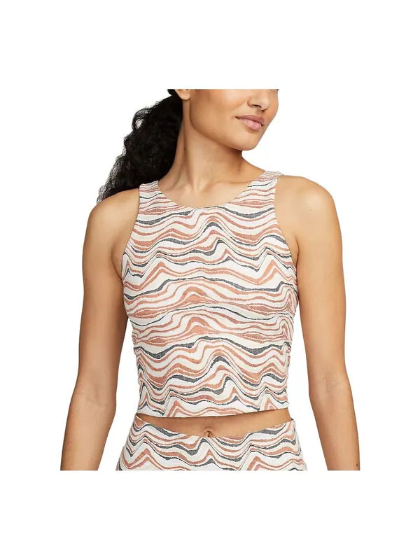 Топ yoga dri fit luxe tank Nike — изображение 1 из 4, коричневый/белый/черный