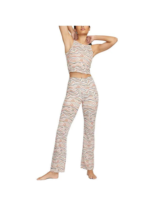 Топ yoga dri fit luxe tank Nike — изображение 3 из 4, коричневый/белый/черный